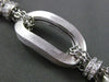 ESTATE WIDE .80CT DIAMOND 14KT WHITE GOLD 3D SHINY & MATTE LINK CHAIN BRACELET