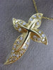 ESTATE LARGE .74CT DIAMOND 14KT YELLOW GOLD PAVE CROSS FLOATING PENDANT #17554
