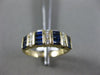 ESTATE 1.24CT DIAMOND & AAA SAPPHIRE 14KT YELLOW GOLD THREE ROW ANNIVERSARY RING