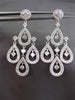 ESTATE LARGE 2.45CT ROUND DIAMOND 14KT WHITE GOLD CHANDALIER FLOATING EARRINGS