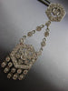 ANTIQUE 3.60CT DIAMOND 14K WHITE GOLD 3D CHANDELIER LOVE HANGING EARRINGS #19067