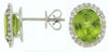 5.75CT DIAMOND & AAA PERIDOT 14KT WHITE GOLD 3D OVAL HALO CLASSIC STUD EARRINGS