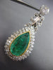 ANTIQUE LARGE 15.20CT OLD MINE DIAMOND & EMERALD 14K TWO TONE GOLD HALO EARRINGS