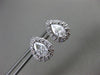 ESTATE .85CT DIAMOND 14KT WHITE GOLD 3D PEAR SHAPE CLASSIC HALO STUD EARRINGS