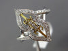 ESTATE WIDE .29CT DIAMOND 14KT TWO TONE GOLD FILIGREE DOUBLE HEART INFINITY RING