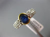 WIDE 1.78CT DIAMOND & SAPPHIRE 14K TWO TONE GOLD OVAL SEMI BEZEL ENGAGEMENT RING