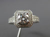 ESTATE GIA 1.42CT DIAMOND 14KT WHITE GOLD 3D HALO OCTAGON ENGAGEMENT RING #22024