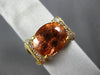 ESTATE LARGE 5.77CT DIAMOND & AAA PEACH MORGANITE 14K WHITE GOLD ENGAGEMENT RING