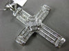 ESTATE EXTRA LARGE 2.75CT DIAMOND 14KT WHITE GOLD 3D HANDCRATED CROSS PENDANT
