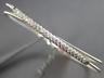 ESTATE .25CT DIAMOND 14KT WHITE GOLD CRISS CROSS BAR FLEXIBLE MESH LOVE BRACELET