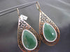 ESTATE LARGE 1.39CT DIAMOND & AVENTURINE 14K WHITE & ROSE GOLD FILIGREE EARRINGS