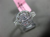 ESTATE WIDE .85CT DIAMOND 18KT WHITE GOLD CLUSTER FILIGREE HALO FLOWER LOVE RING