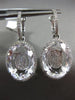 ESTATE LARGE 18.93CT DIAMOND & AAA CLEAR TOPAZ 14KT WHITE GOLD HANGING EARRINGS