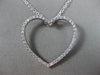 ESTATE LARGE .45CT DIAMOND 14KT WHITE GOLD 3D OPEN HEART FLOATING LOVE PENDANT