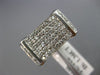 ESTATE WIDE 1.36CT DIAMOND 18KT WHITE GOLD 3D SQUARE PAVE ANNIVERSARY RING #478