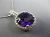 ESTATE LARGE 5.49CT DIAMOND & AMETHYST 14KT WHITE GOLD FILIGREE FLOATING PENDANT