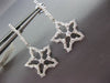 ESTATE 1.0CT DIAMOND 14KT WHITE GOLD SNOWFLAKE STAR FLOWER LOVE HANGING EARRINGS