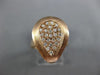 ESTATE WIDE .28CT DIAMOND 14KT ROSE GOLD 3D PEAR SHAPED PAVE ANNIVERSARY RING