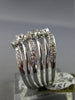 ESTATE WIDE .85CT DIAMOND 18KT WHITE GOLD MULTI ROW SEMI ETRNITY ETOLIE FUN RING