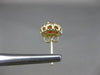 ESTATE 1.30CT DIAMOND & AAA RUBY 14K YELLOW GOLD ROUND HALO FLOWER STUD EARRINGS