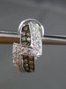 ESTATE WIDE 2.25CT WHITE & FANCY DIAMOND 14K WHITE GOLD ZIG ZAG CLIP ON EARRINGS