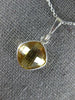 ESTATE 5.0CT AAA CITRINE 14K WHITE GOLD CUSHION CLASSIC BEZEL PENDANT WITH CHAIN