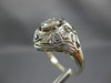 ANTIQUE WIDE .5CT OLD MINE DIAMOND & AAA SAPPHIRE 14K WHITE GOLD ENGAGEMENT RING