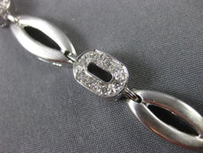 ANTIQUE 1CT ROUND DIAMOND 14K WHITE GOLD CLASSIC OVAL SATIN LINK BRACELET #11639
