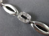 ANTIQUE 1CT ROUND DIAMOND 14K WHITE GOLD CLASSIC OVAL SATIN LINK BRACELET #11639