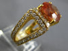 ESTATE LARGE 5.77CT DIAMOND & AAA PEACH MORGANITE 14K WHITE GOLD ENGAGEMENT RING