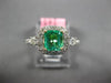 ESTATE 1.17CT DIAMOND & AAA EMERALD 18KT TWO TONE GOLD 3D SQUARE ENGAGEMENT RING