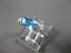 ESTATE 1.0CT DIAMOND & AAA BLUE TOPAZ 14K WHITE GOLD 3D CLUSTER RECTANGULAR RING