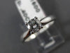 ESTATE .40CT DIAMOND 14KT WHITE GOLD 3D ROUND SOLITAIRE ENGAGEMENT RING #22332