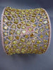 MASSIVE 27.48CT PINK & INTENSE YELLOW DIAMOND 18K ROSE GOLD FILIGREE WEB BANGLE