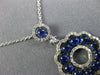 ESTATE 2.08CT DIAMOND & AAA SAPPHIRE 14KT WHITE GOLD 3D FLOWER CIRCULAR PENDANT