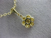 ESTATE .51CT DIAMOND 18KT YELLOW GOLD HALO OPEN FILIGREE FLOWER CLUSTER PENDANT