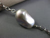 ESTATE EXTRA LONG LARGE 14KT WHITE GOLD SILVER & GRAY PEARL BY THE YARD NECKLACE