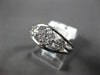 ESTATE .48CT ROUND CUT DIAMOND 14K WHITE GOLD 3D CLASSIC FLOWER CLUSTER FUN RING
