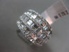 ESTATE WIDE 2.52CT DIAMOND 18KT WHITE GOLD 3D MULTI ROW WEDDING ANNIVERSARY RING