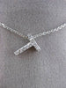 ESTATE .09CT DIAMOND 14KT WHITE GOLD 3D " T " INITIAL FLOATING PENDANT #18865