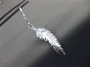 ESTATE LARGE .57CT DIAMOND 14KT WHITE GOLD 3D WAVE LEAF HANGING EARRINGS