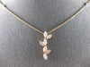 ESTATE 1.37CT PINK DIAMOND 18K WHITE & ROSE GOLD 3D BY THE YARD LEAF NECKLACE