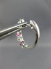 ESTATE .96CT DIAMOND & AAA PINK SAPPHIRE 14KT WHITE GOLD CLASSIC HUGGIE EARRINGS