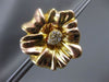 ESTATE EXTRA LARGE .35CT DIAMOND 14KT YELLOW GOLD 3D FLOWER STUD EARRINGS