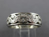 ANTIQUE WIDE .35CT DIAMOND PLATINUM 3D FILIGREE ETERNITY ANNIVERSARY RING #26408