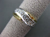 ESTATE 1.20CT DIAMOND 14KT TWO TONE GOLD DIAGONAL WAVE ANNIVERSARY RING #19620