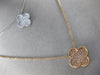 ESTATE LARGE 1.59CT WHITE & PINK DIAMOND 18KT WHITE & ROSE GOLD FLOWER NECKLACE