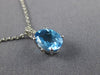 ESTATE 2.51CT DIAMOND & AAA BLUE TOPAZ 14KT WHITE GOLD 3D OVAL FLOATING PENDANT