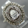 ESTATE LARGE .71CT DIAMOND 14KT WHITE GOLD OVAL HALO SEMI MOUNT ENGAGEMENT RING