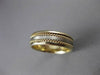 ESTATE 14KT WHITE & YELLOW GOLD HANDCRAFTED ROPE WEDDING BAND RING 6mm #23188